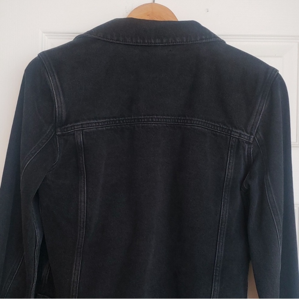 PAIGE Black Frayed Hem Denim Jacket - Picture 5 of 9